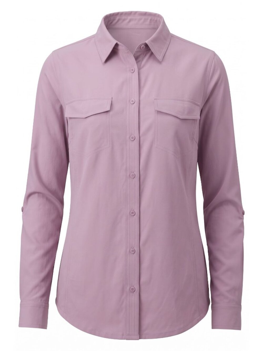 Eddie Bauer Womens Large Departure Shirt Purple UPF 50 Stretch Long Sleeve NWT L